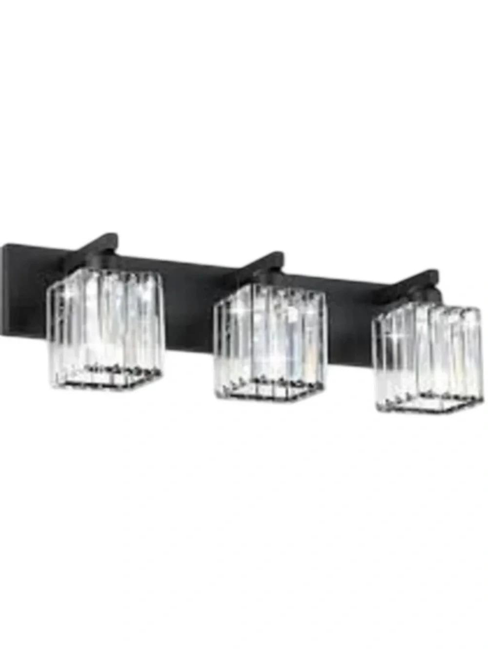 3-Light Black Vanity Light with Clear Glass Shades